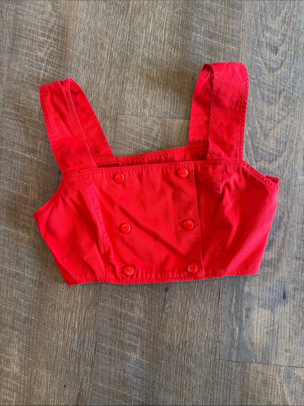Forenza Red Button-Front Top Small